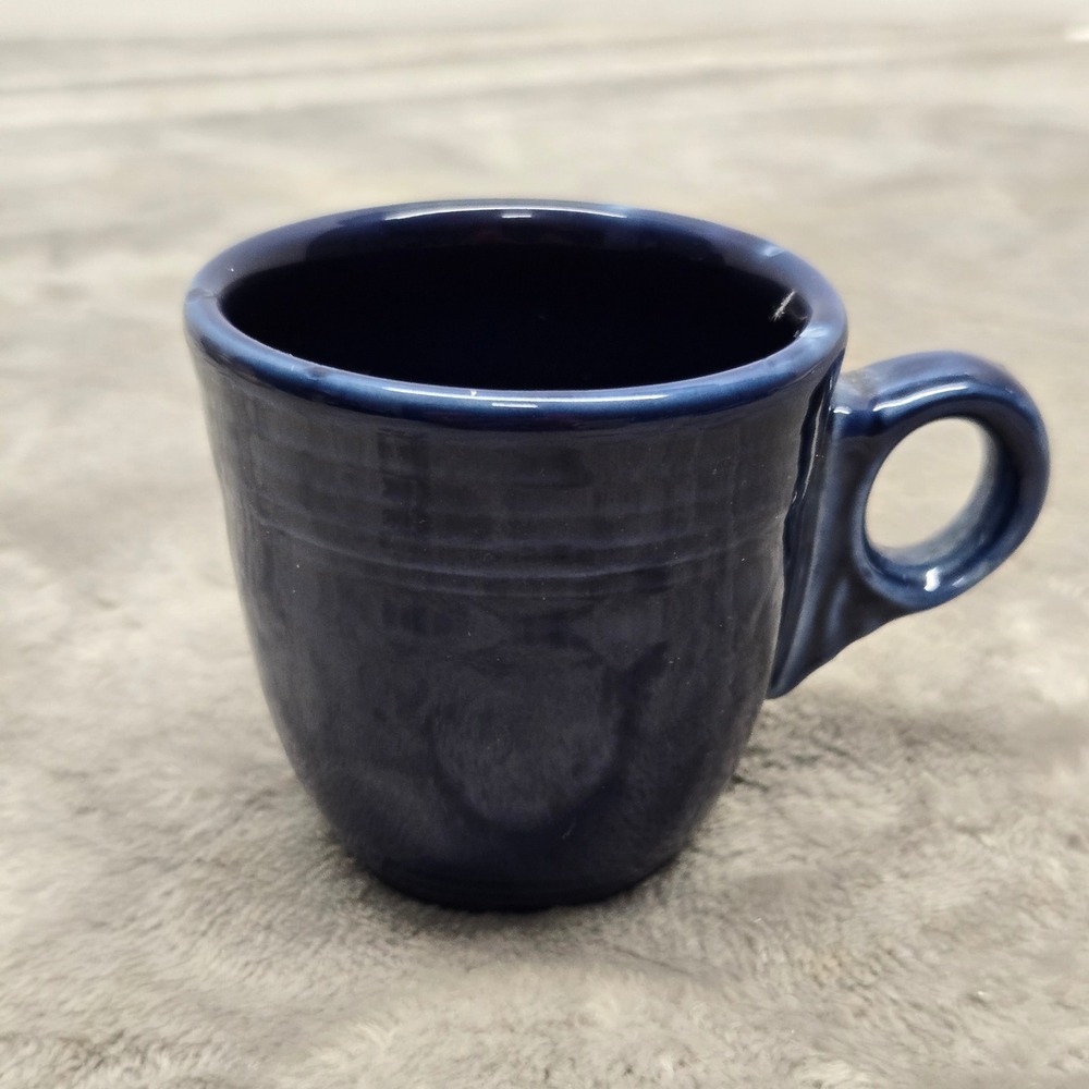 Fiesta Cobalt Blue Espresso Cup 2.5 Inch Ring Handle Ceramic Demitasse Mug USA